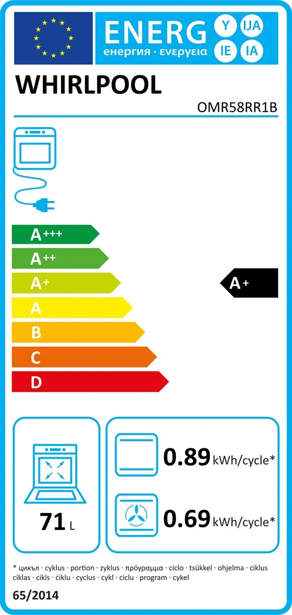 Whirlpool OMR58RR1B inbouw oven Pyrolse Zwart