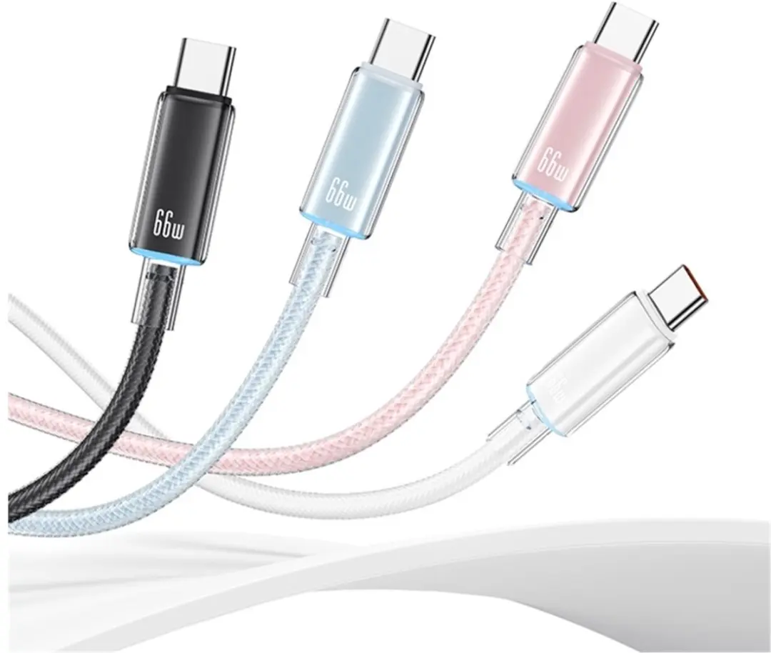 USAMS Cloud USB-A naar USB-C Kabel 1,2m - 66W - Wit - afbeelding 4 van 6