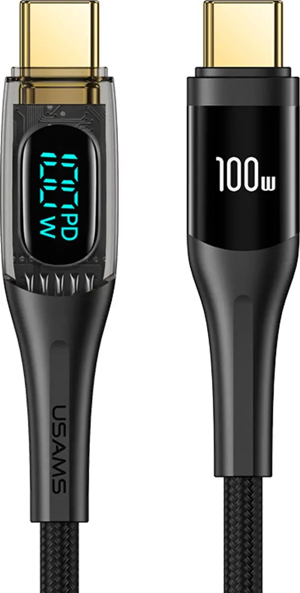 USAMS USB-C naar USB-C kabel 100W 1.2m