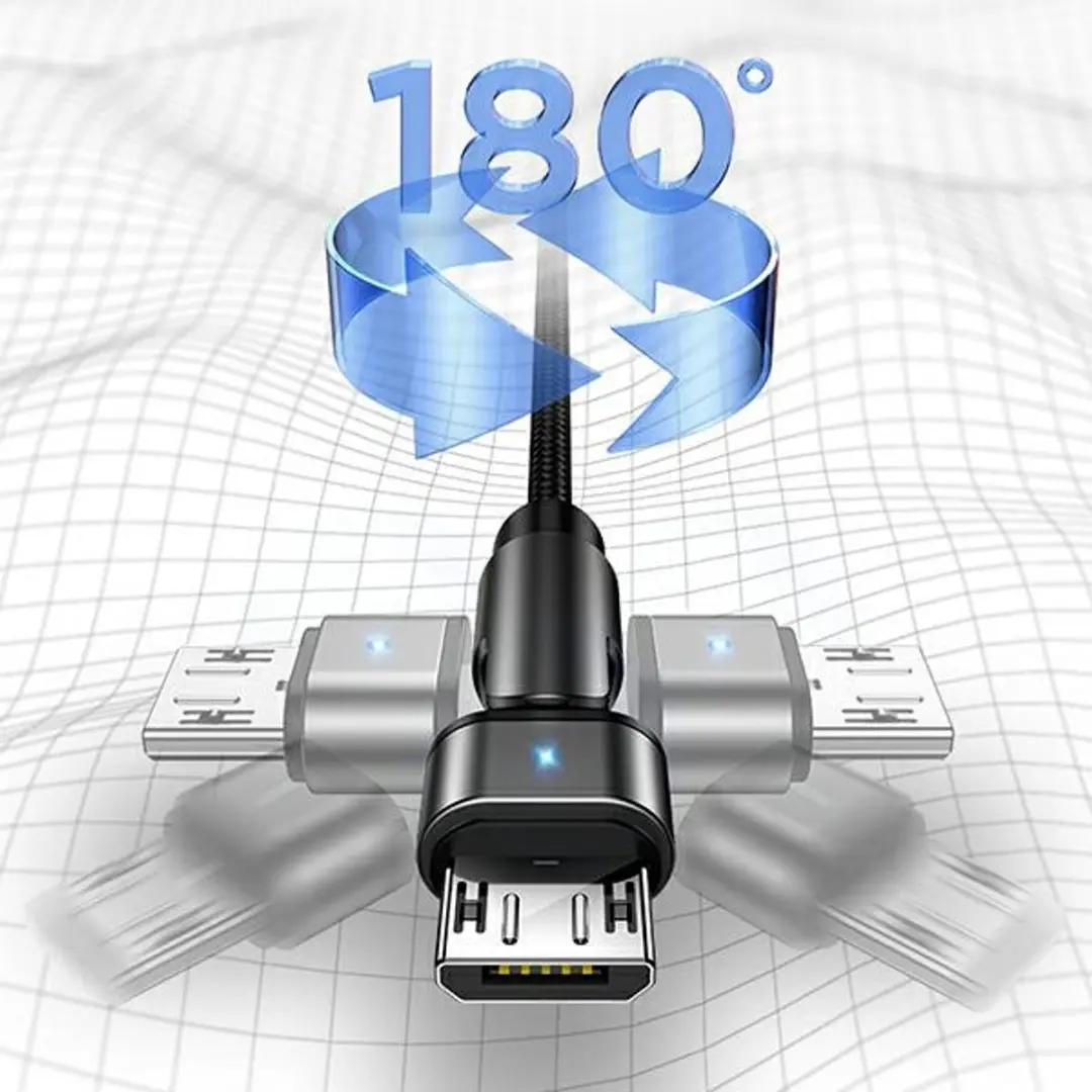 USAMS U60 SJ478USB01 microUSB Kabel - Zwart - afbeelding 4 van 6