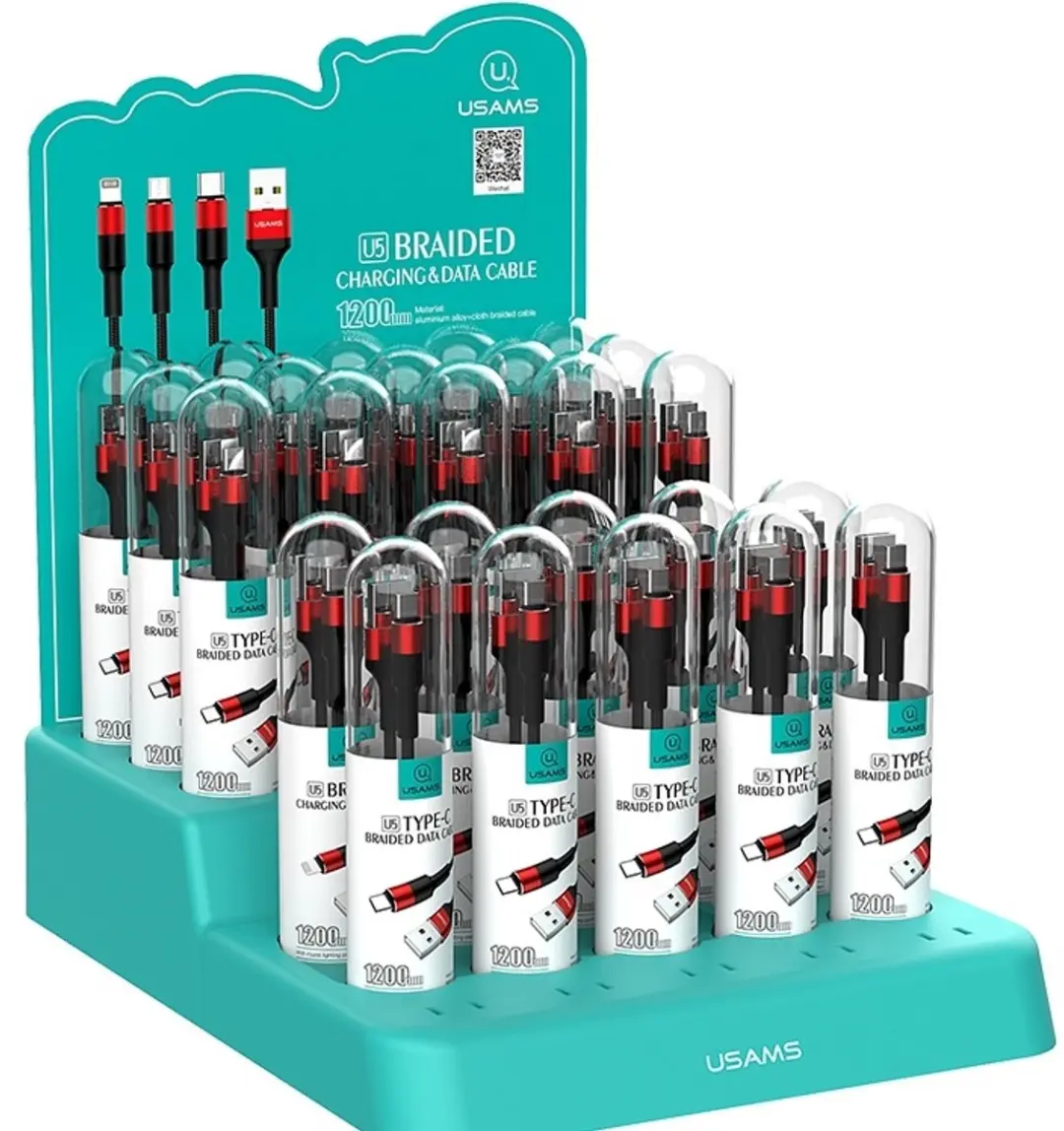 USAMS U5 USB-C Oplaadkabel 1,2m - Rood - afbeelding 2 van 6