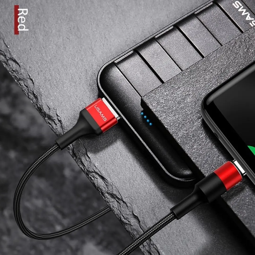 USAMS U5 USB-C Oplaadkabel 1,2m - Rood - afbeelding 4 van 6