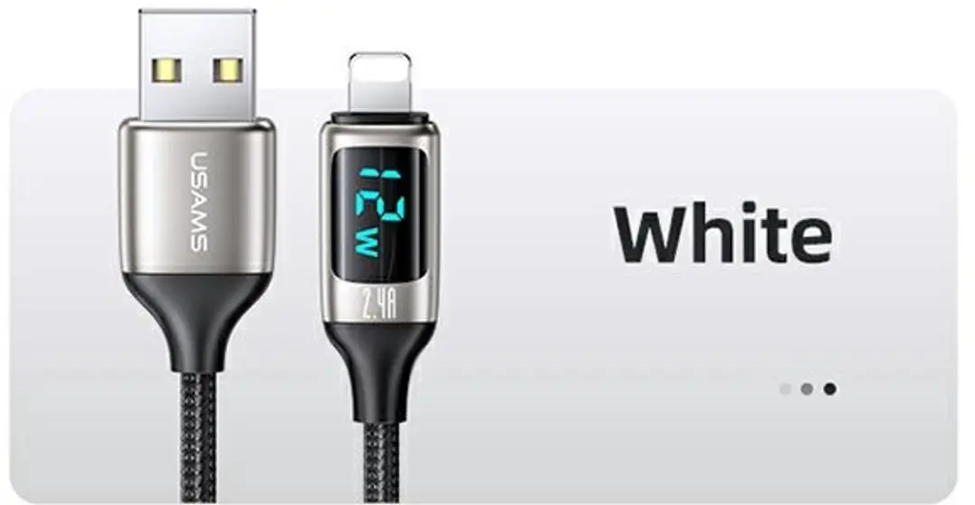 USAMS US-SJ543 USB-kabel Lightning - 1,2m - Zwart - afbeelding 2 van 6