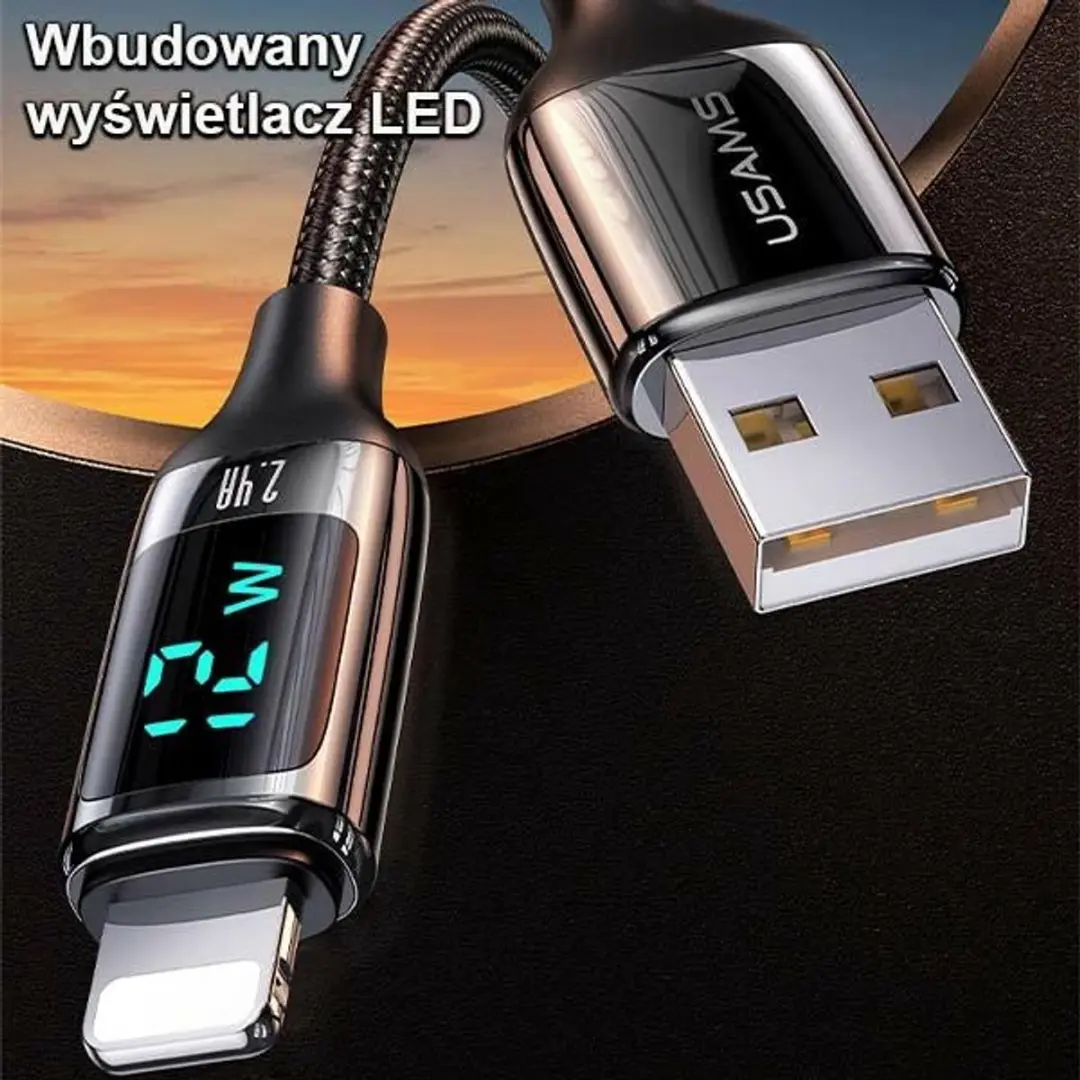 USAMS US-SJ543 USB-kabel Lightning - 1,2m - Zwart - afbeelding 3 van 6
