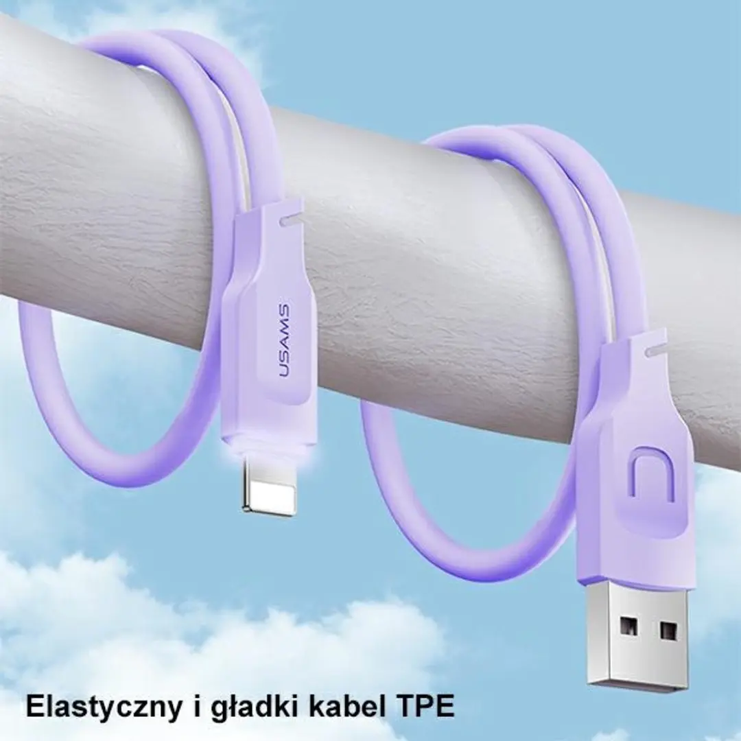 USAMS Lithe Lightning Kabel SJ565 - 1,2m - Purper - afbeelding 6 van 6