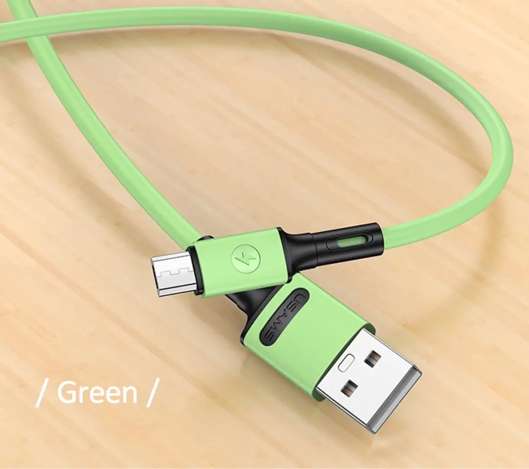 USAMS U52 microUSB Kabel 2A - 1m - Groen - afbeelding 3 van 6