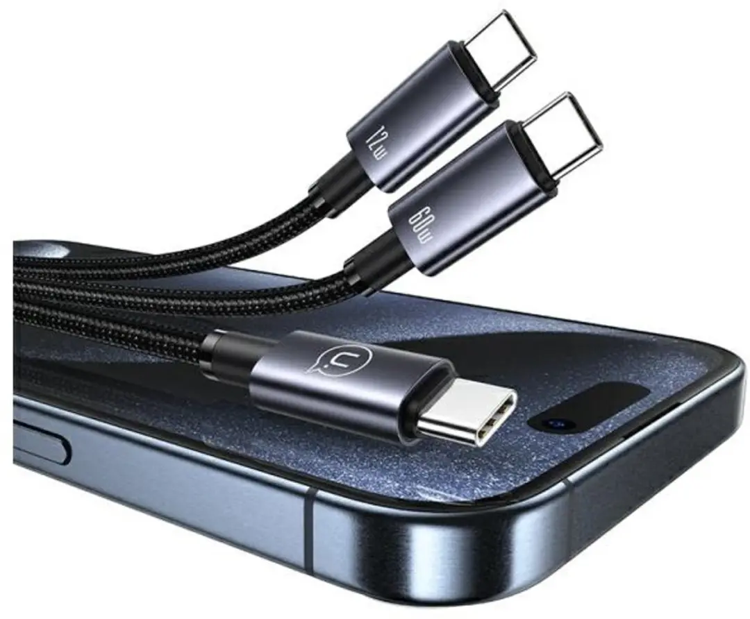 USAMS 2-in-1 USB-C Kabel 1,2m - afbeelding 4 van 6