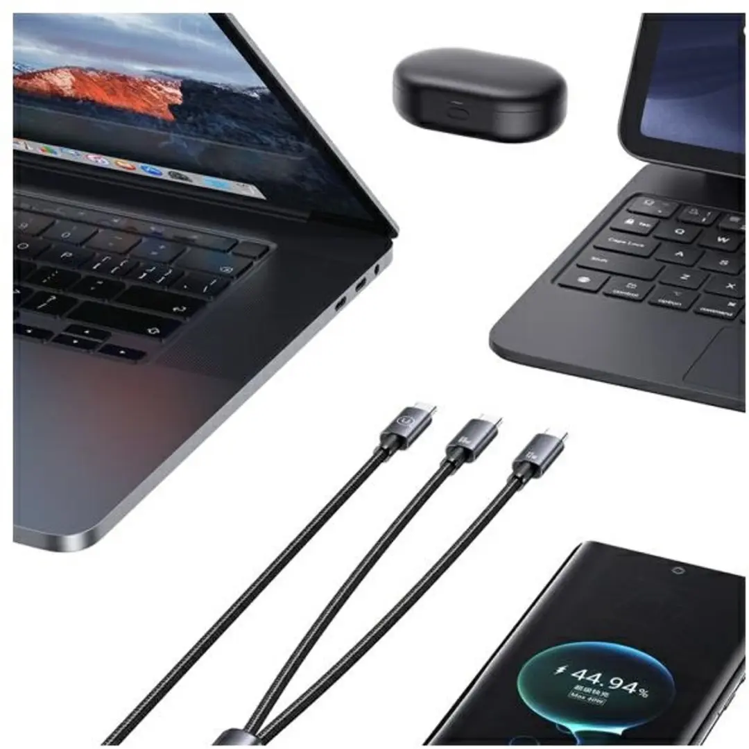 USAMS 2-in-1 USB-C Kabel 1,2m - afbeelding 2 van 6