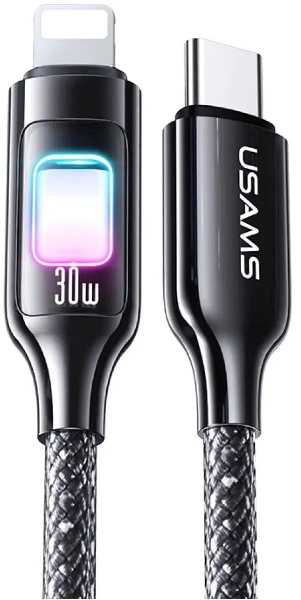 USAMS TC Serie USB-C naar Lightning Kabel SJ749 - 1,2m - 30W - Titaan - afbeelding 5 van 6
