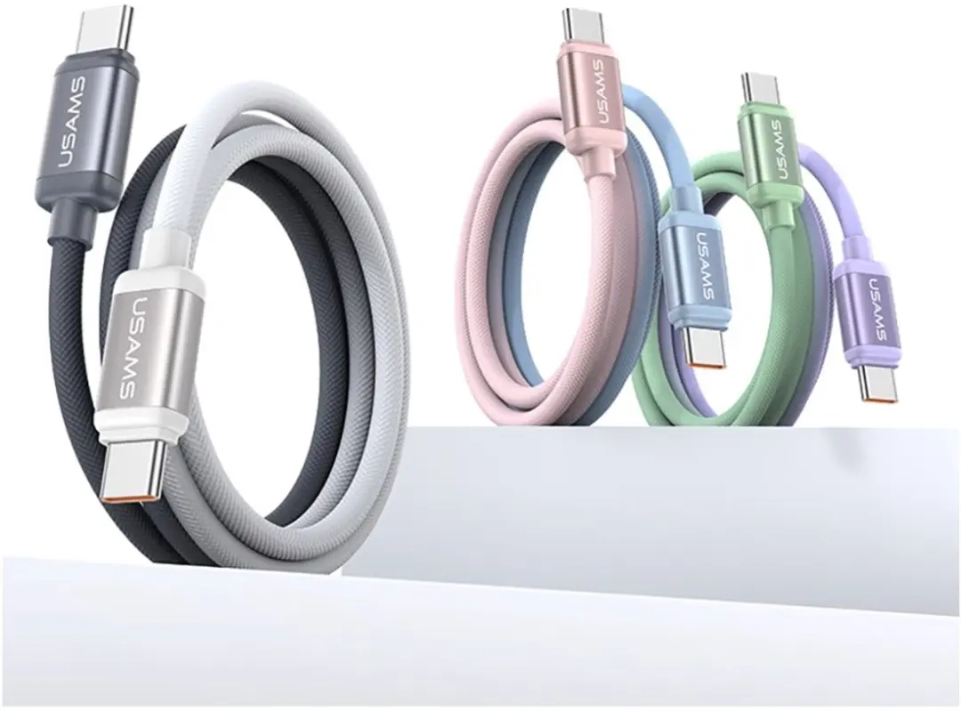 USAMS Bicolor SJ756 USB-C naar USB-C kabel 60W 1.2m - afbeelding 2 van 4