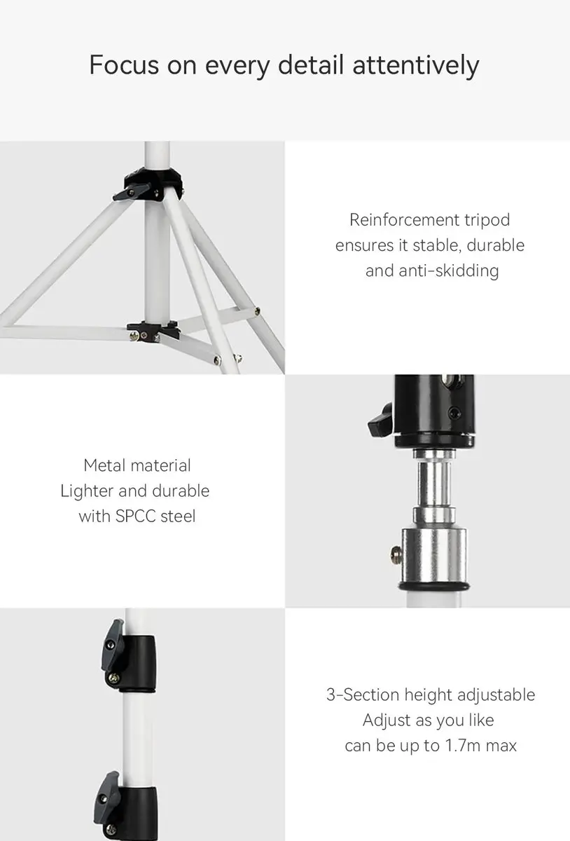 Wanbo Vloerstandaard Projector - 60-170cm - Wit - afbeelding 3 van 6