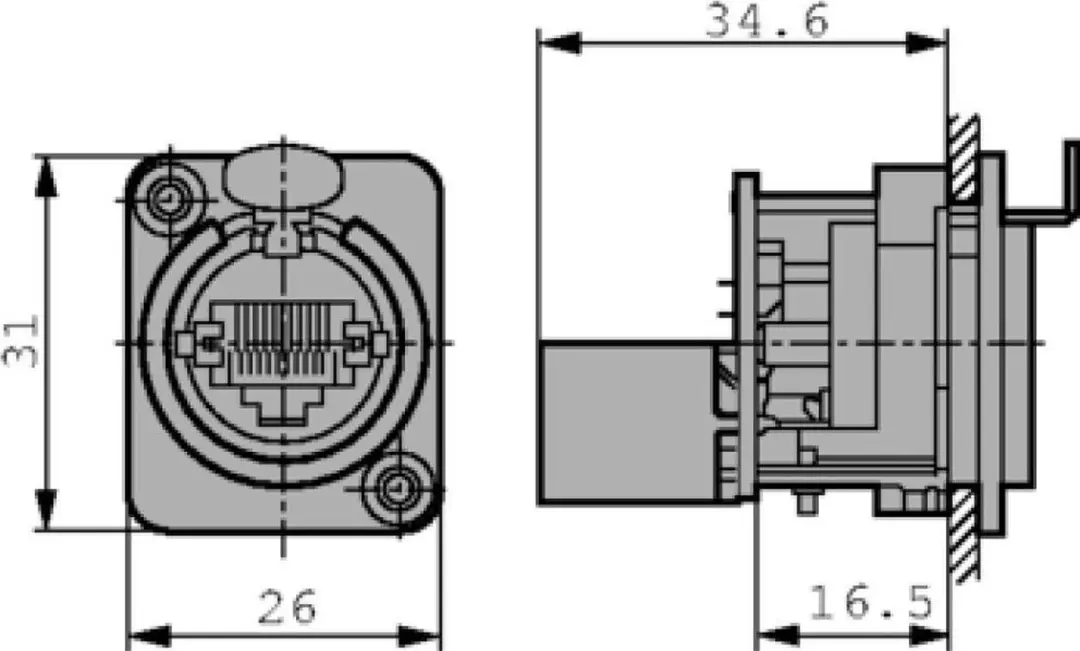 Neutrik etherCON NE8FDP RJ45-dataconnector - Nikkel - afbeelding 4 van 6