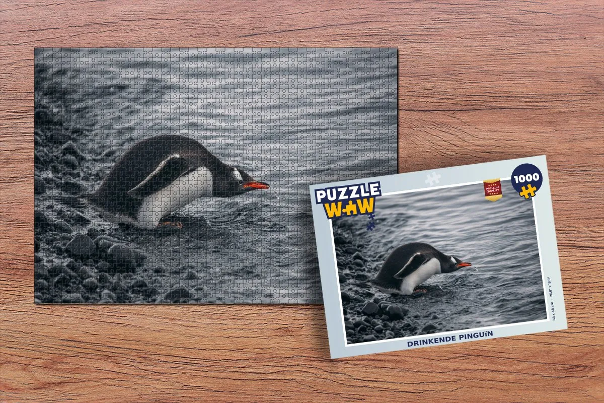 PuzzleWow Pinguïn Legpuzzel 1000 Stuks - Multicolor