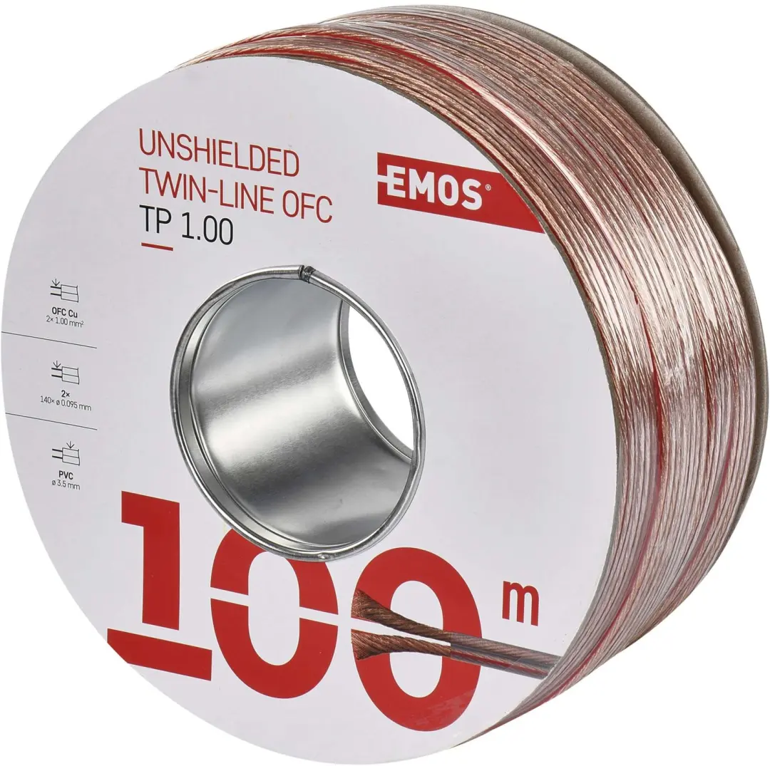 EMOS Ongeschermde tweedraads kabel 2x1,0 mm, transparant, 100 m, S8310 - afbeelding 2 van 6