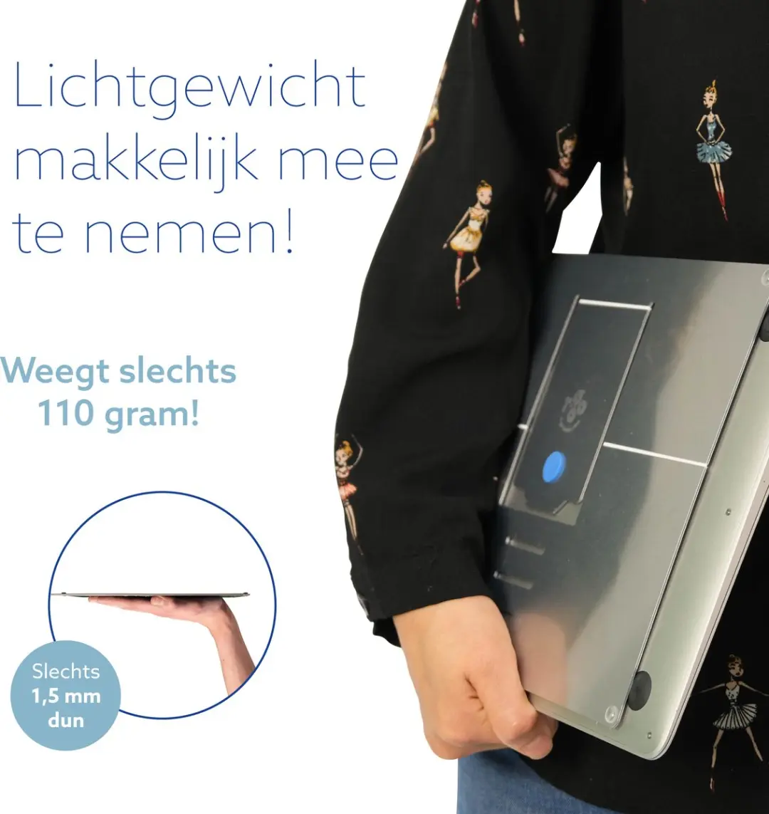 R-Go Riser Attachable RGORIATSI Laptopstandaard - Zilver - afbeelding 5 van 6