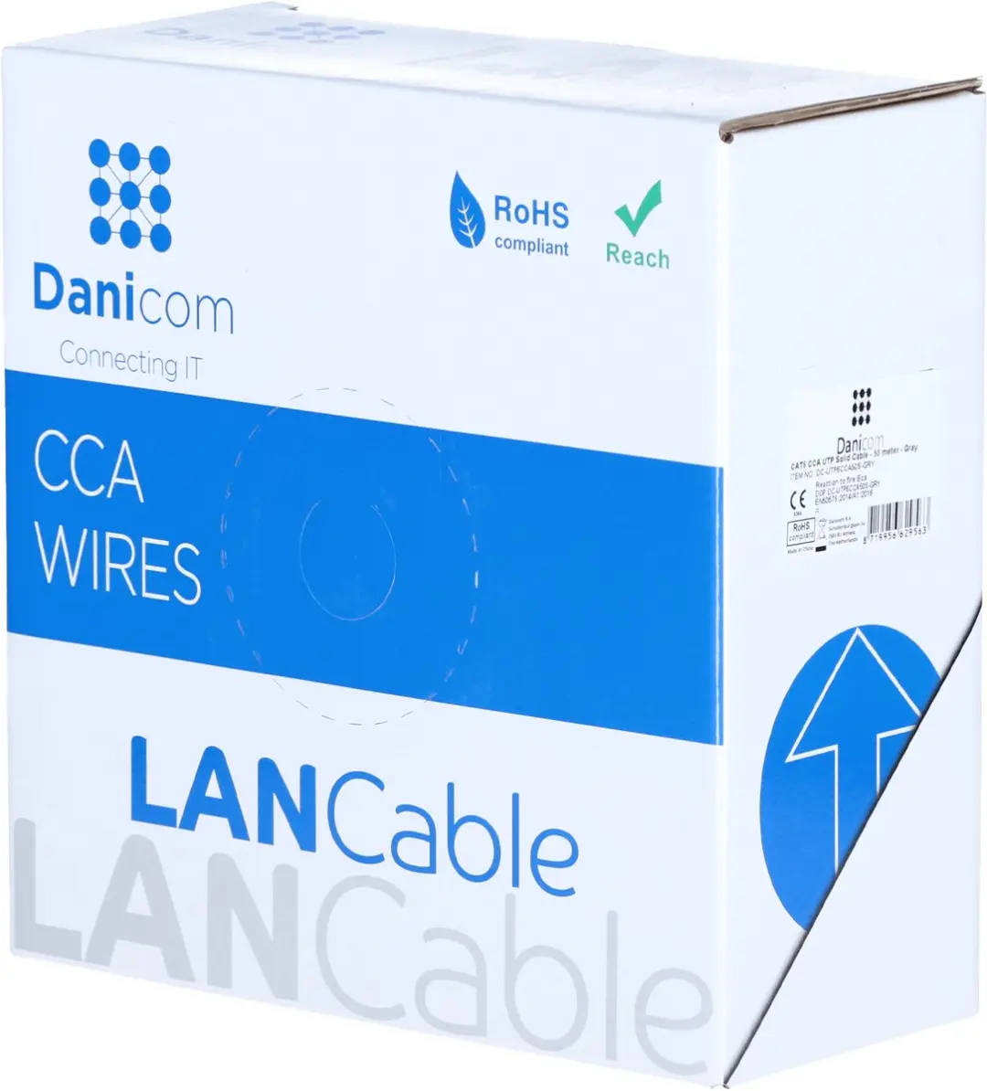 Danicom DC-UTP6CCA50S-GRY CAT6 Netwerkkabel 50m - Grijs - afbeelding 5 van 6