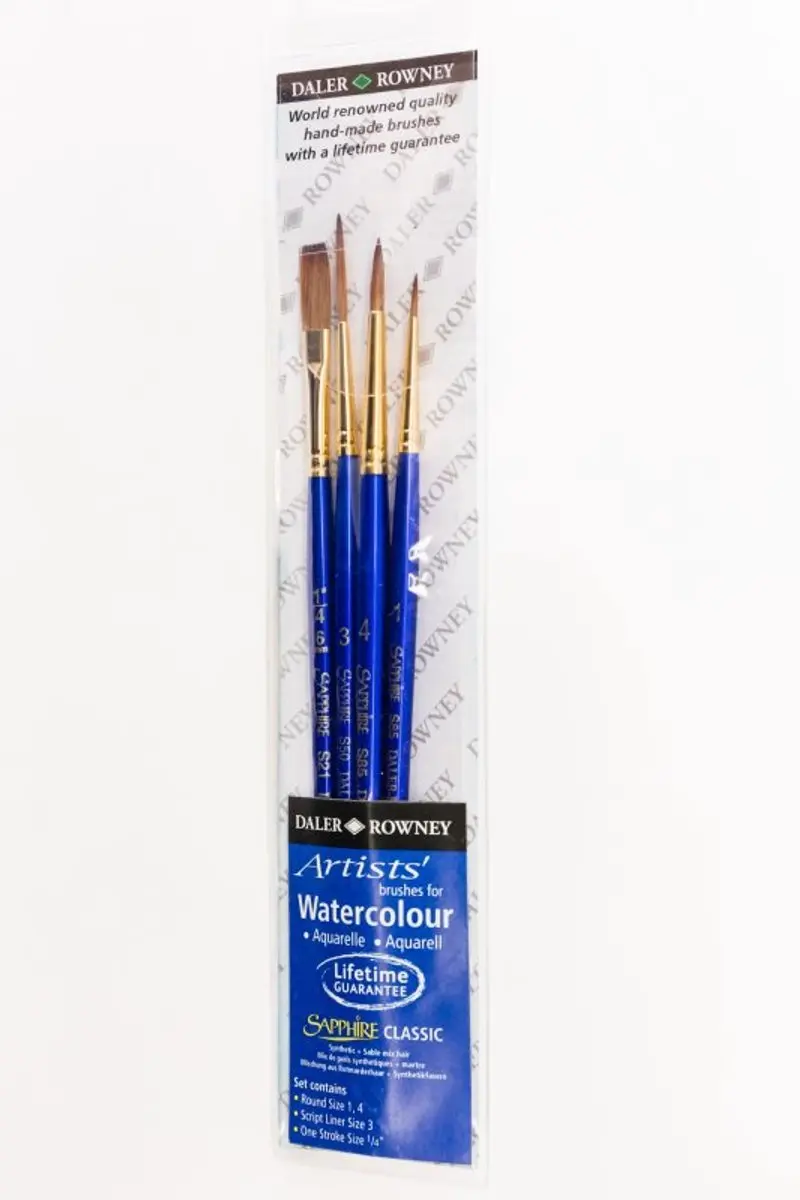 Aquarelpenselen Daler-Rowney Sapphire Classic Set 4 st.