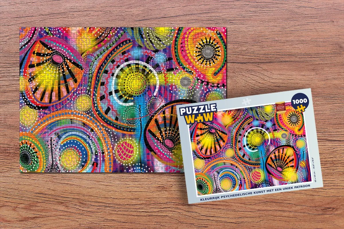 PuzzleWow Psychedelisch Legpuzzel 1000 Stuks - Multicolor