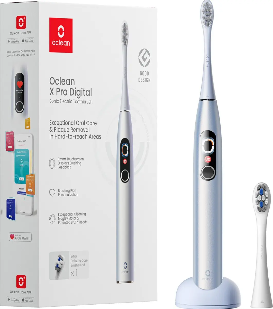 Oclean Sonic X Pro Digital Elektrische Tandenborstel Zilver One Size / EU Plug 2