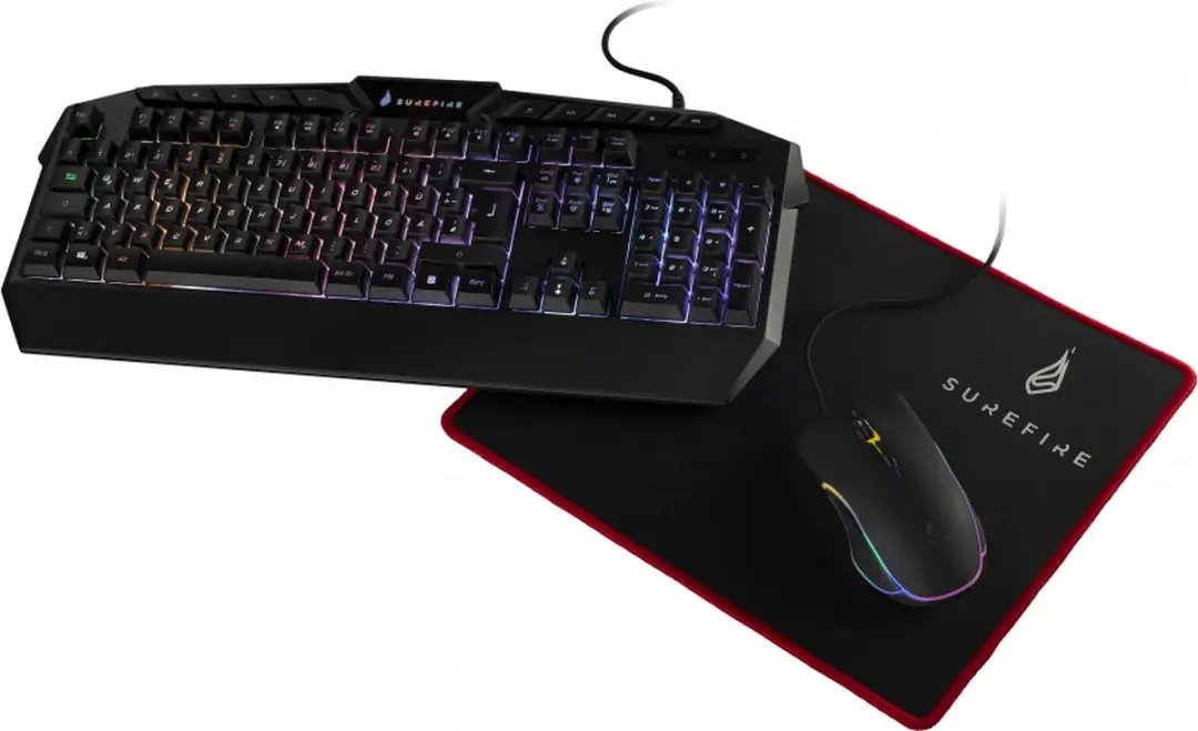 SureFire 48825 toetsenbord Inclusief muis Gamen USB QWERTZ Duits Zwart