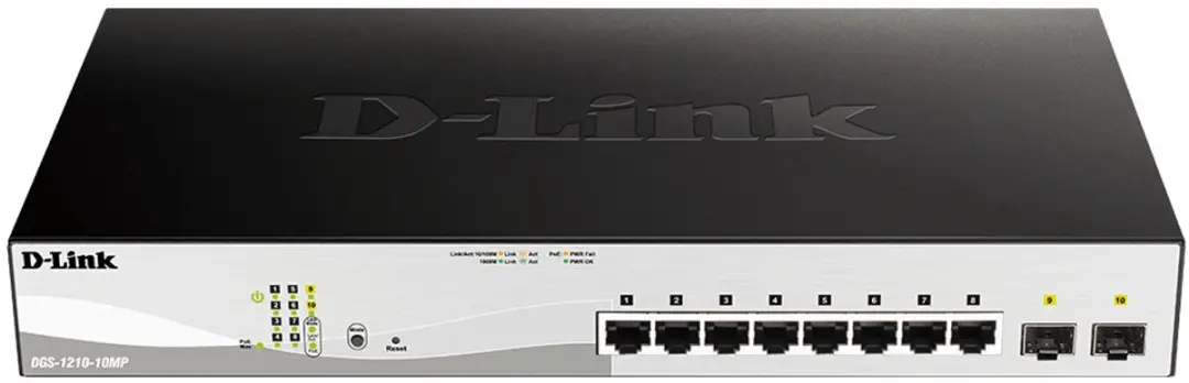 D-Link DGS-1210-10MP/E Smart Managed Netwerkswitch - Zwart - afbeelding 3 van 6