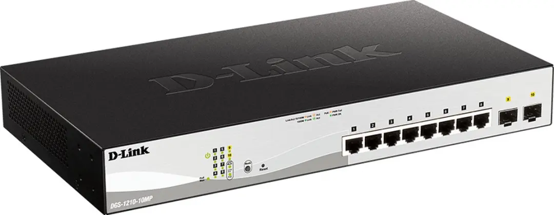 D-Link DGS-1210-10MP/E Smart Managed Netwerkswitch - Zwart - afbeelding 4 van 6