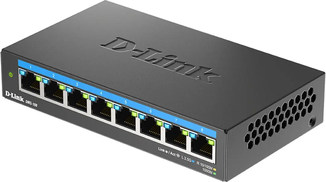 D-Link DMS-108/E Multi-Gigabit Switch - 8 Poorts - Zwart - afbeelding 3 van 6