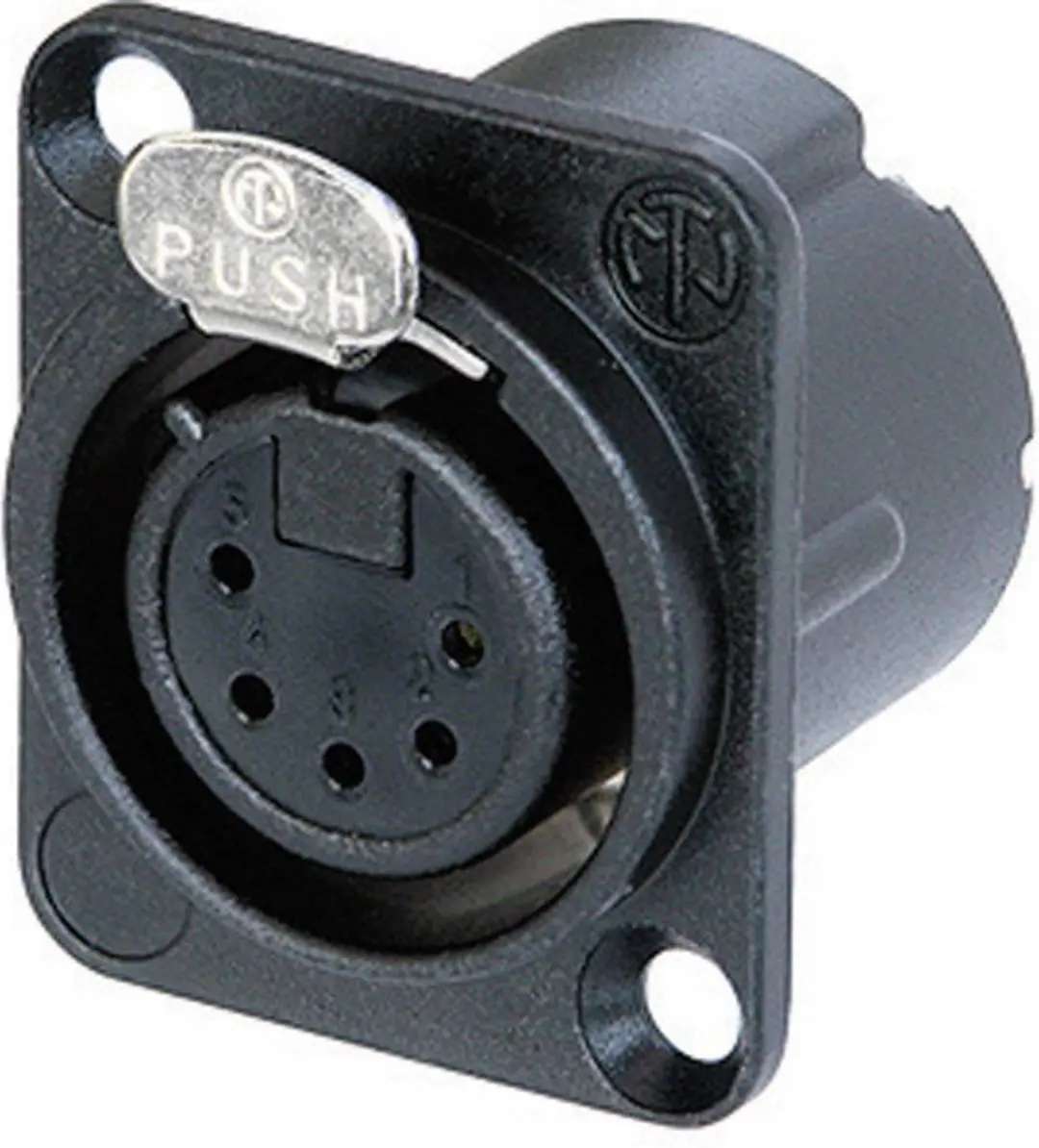 Neutrik NC5FD-LX-B XLR-connector Flensbus, contacten recht Aantal polen: 5 Zwart
