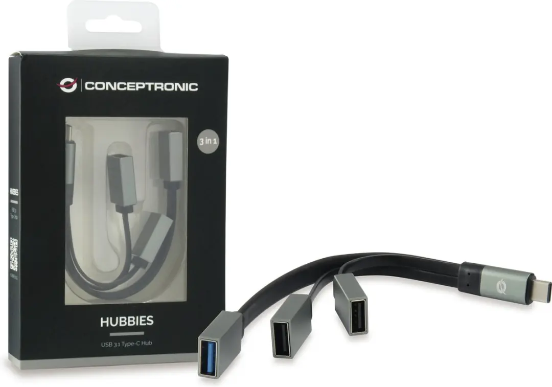Conceptronic Hubbies HUBBIES01G USB-C Hub - Grijs - afbeelding 4 van 6