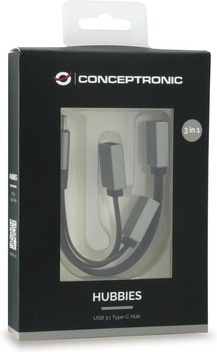 Conceptronic Hubbies HUBBIES01G USB-C Hub - Grijs - afbeelding 3 van 6