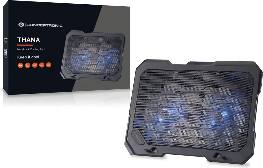 Conceptronic THANA01B Notebookstandaard - Zwart - afbeelding 2 van 6