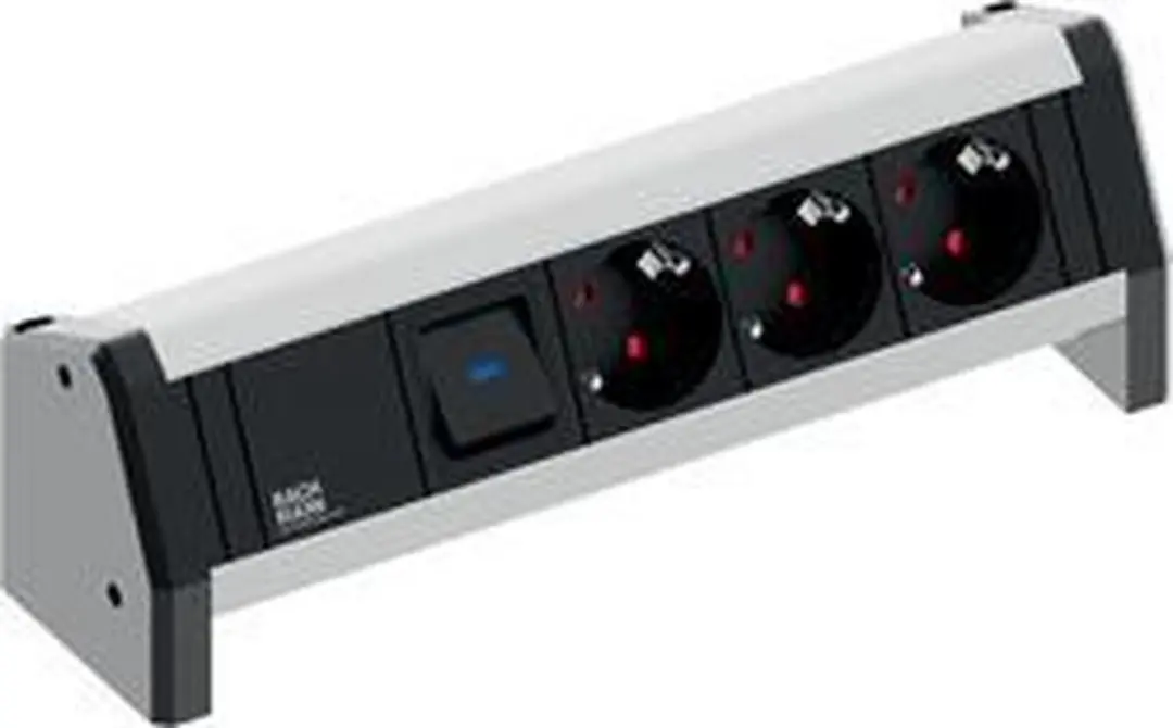 Bachmann DESK 902.0050 Stekkerdoos 3x CEE 7/3 - Aluminium - afbeelding 2 van 3