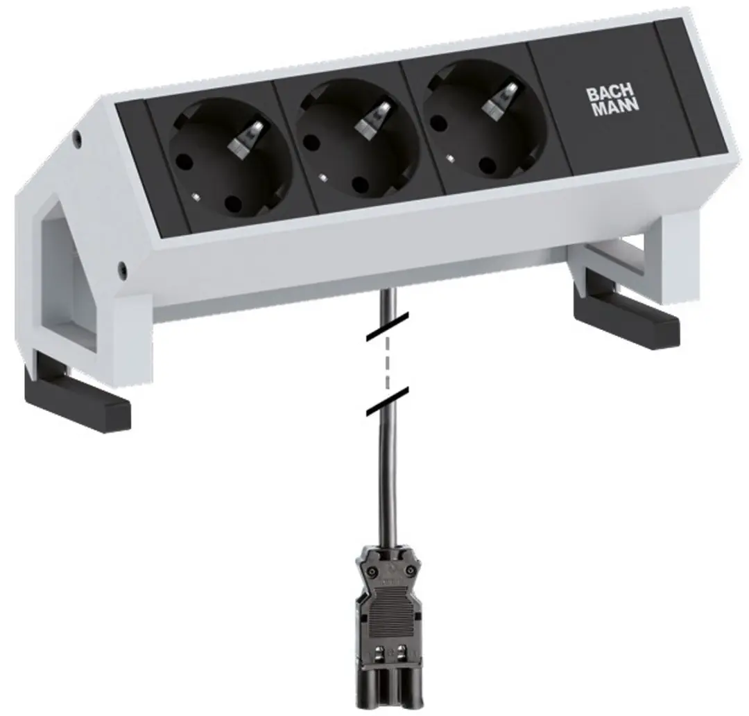 Bachmann DESK2 902.500 Stekkerdoos 3x Type F - RVS - afbeelding 6 van 6