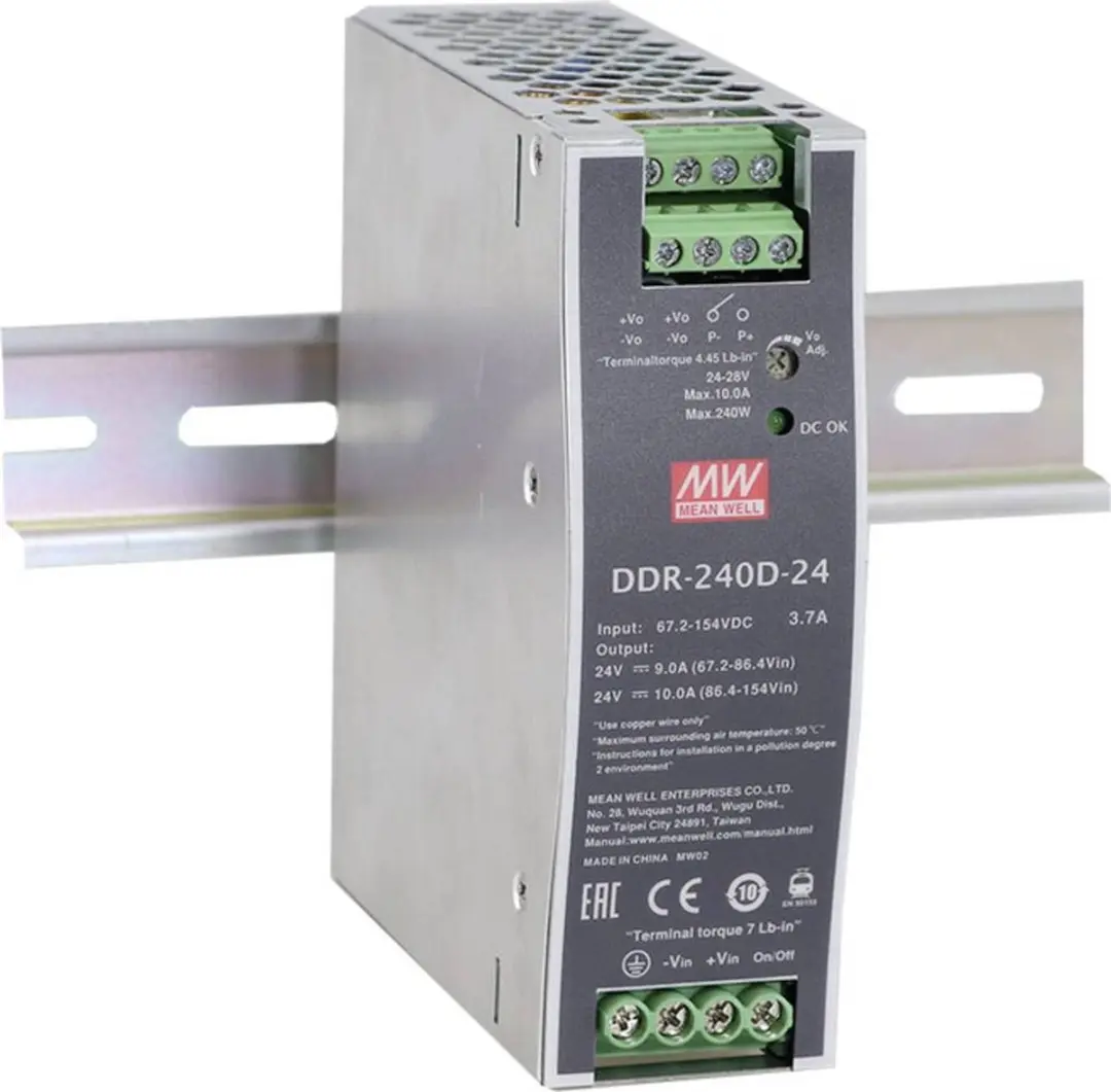 Mean Well DDR-240C-24 DIN-rail DC/DC-converter 24V 10A 240W
