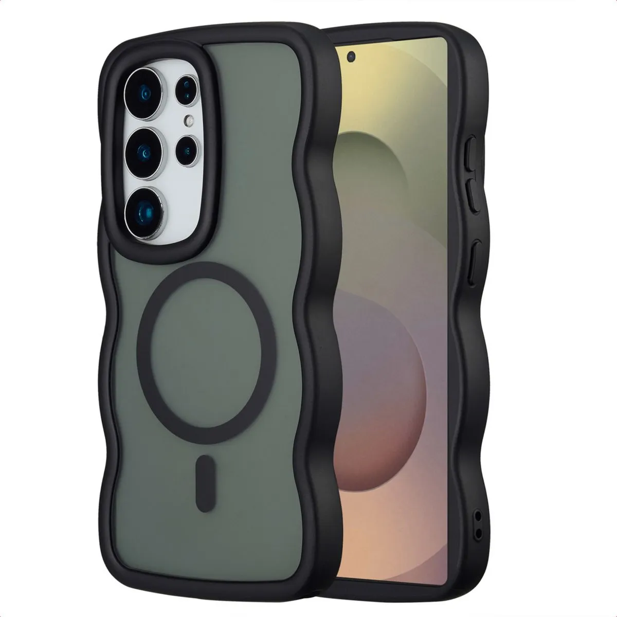 Selencia Wavy Case Samsung Galaxy S25 Ultra - Zwart