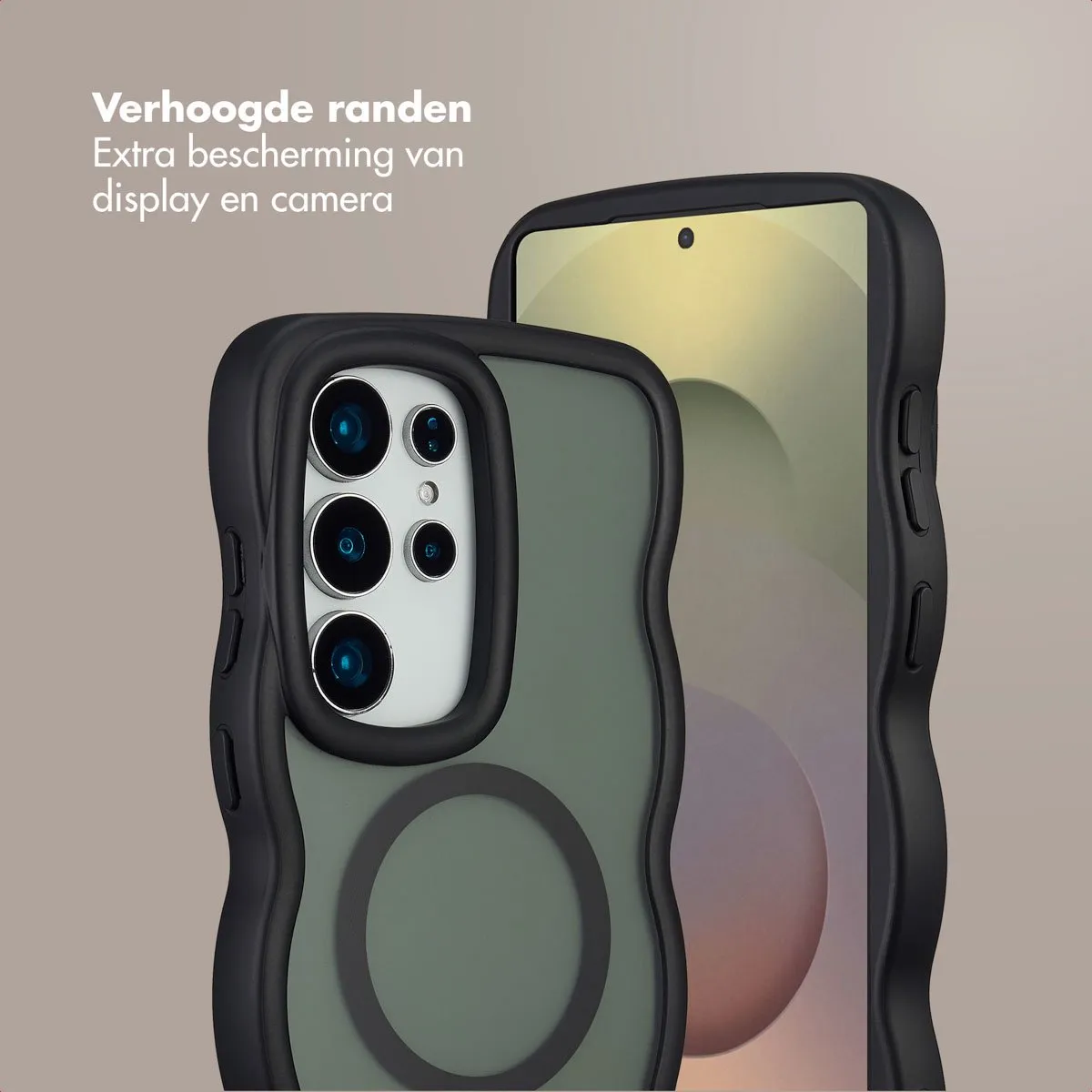 Selencia Wavy Case Samsung Galaxy S25 Ultra - Zwart