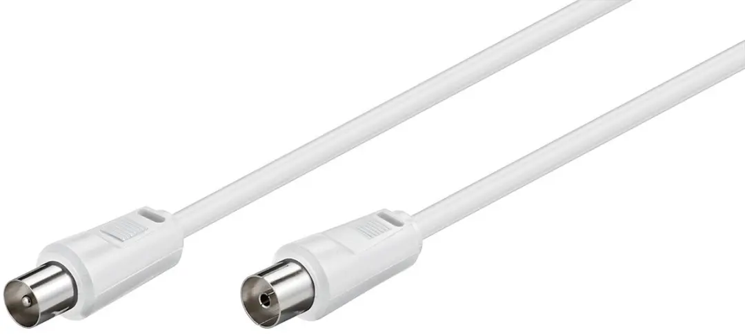 Goobay Antennekabel, 2,5 m, coax-stekker naar coax-contrastekker, wit, dubbel afgeschermd - afbeelding 2 van 6