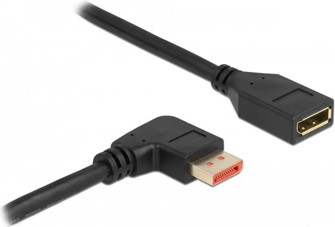 Delock 87077 DisplayPort Verlengkabel 90° 8K 60Hz 1m - Zwart - afbeelding 3 van 3