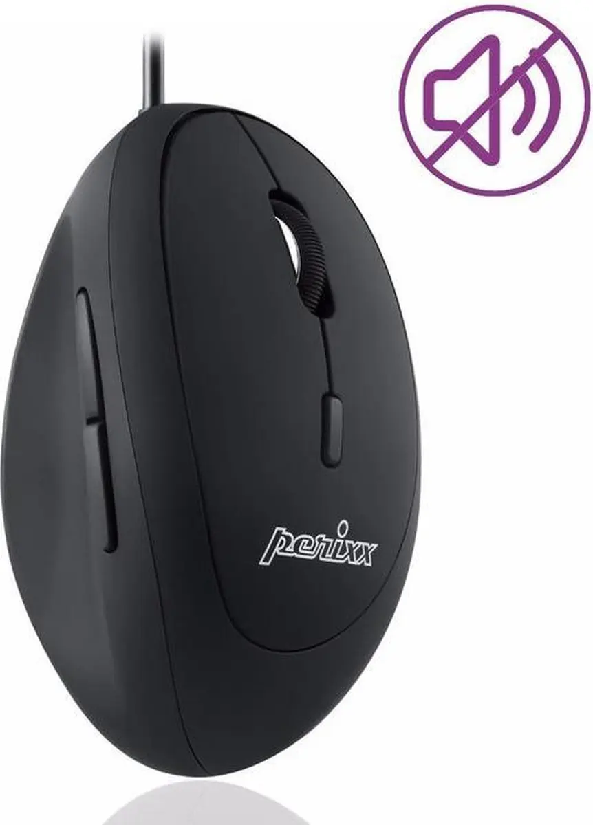 Perixx Perimice-519 Verticale Muis - Bedraad - Zwart - afbeelding 4 van 6