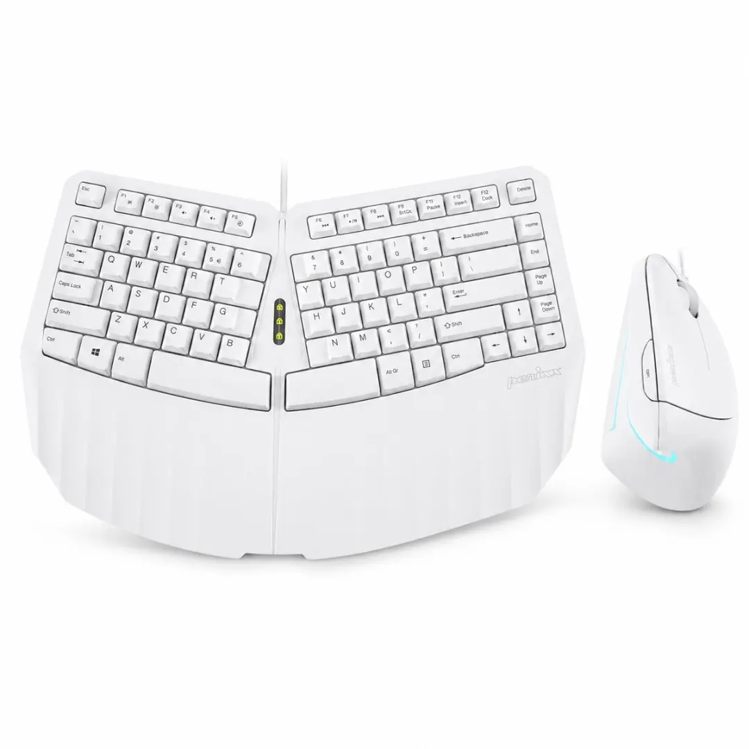 Perixx PERIDUO-413W Bedrade Ergonomische Toetsenbord en Muis Set