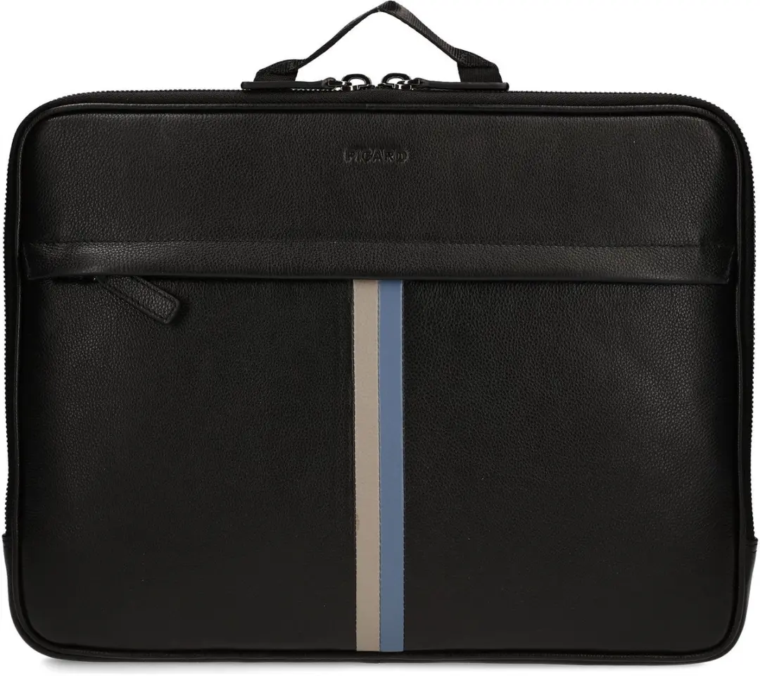 PICARD Leren laptoptas met laptopvak Horizon Laptop Bag Black zwart