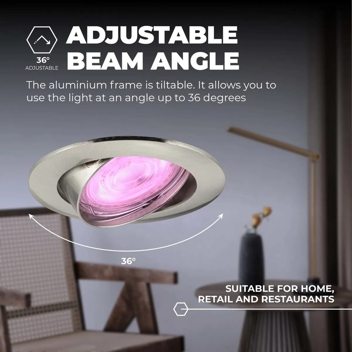 Ledvion SMART LED Inbouwspot Amsterdam 4.9W - RVS - RGBW - afbeelding 6 van 6