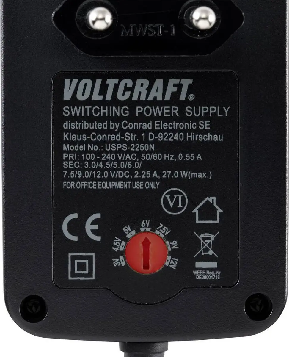 Voltcraft USPS-2250N Stekkernetvoeding - 2,25 A - afbeelding 2 van 5