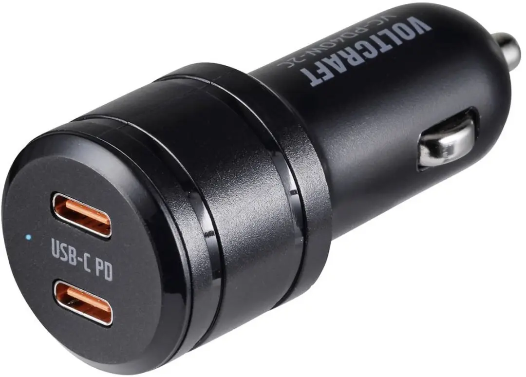Voltcraft VC-PD40W-2C Autolader 40W 2x USB-C - Zwart - afbeelding 2 van 4