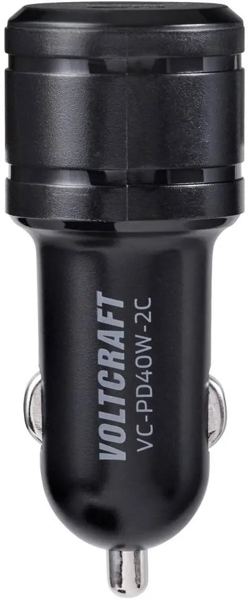Voltcraft VC-PD40W-2C Autolader 40W 2x USB-C - Zwart - afbeelding 4 van 4