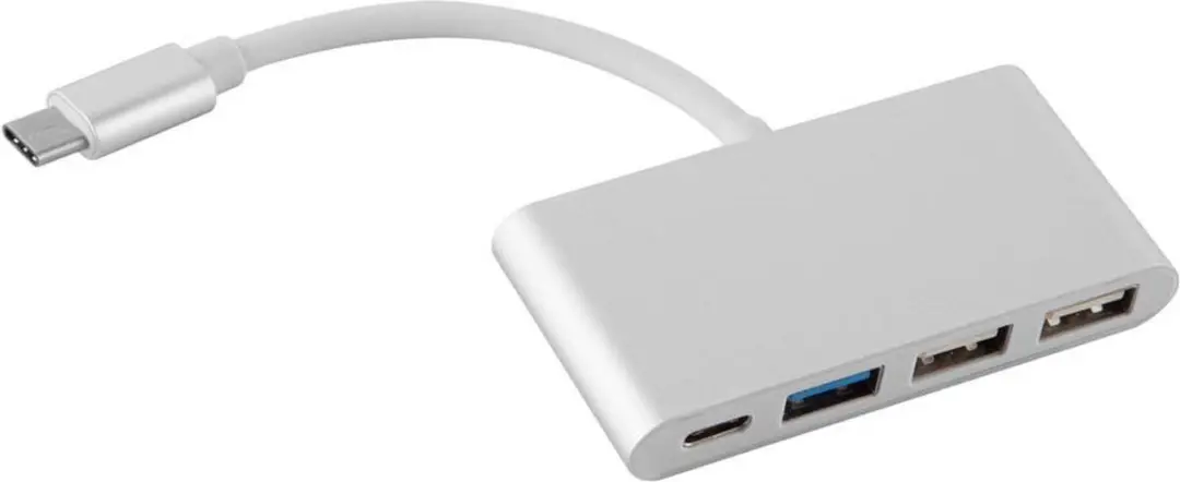 Cadorabo 3-Port USB Multi-interface Plug & Play met USB-C-connector, USB-C-laadp