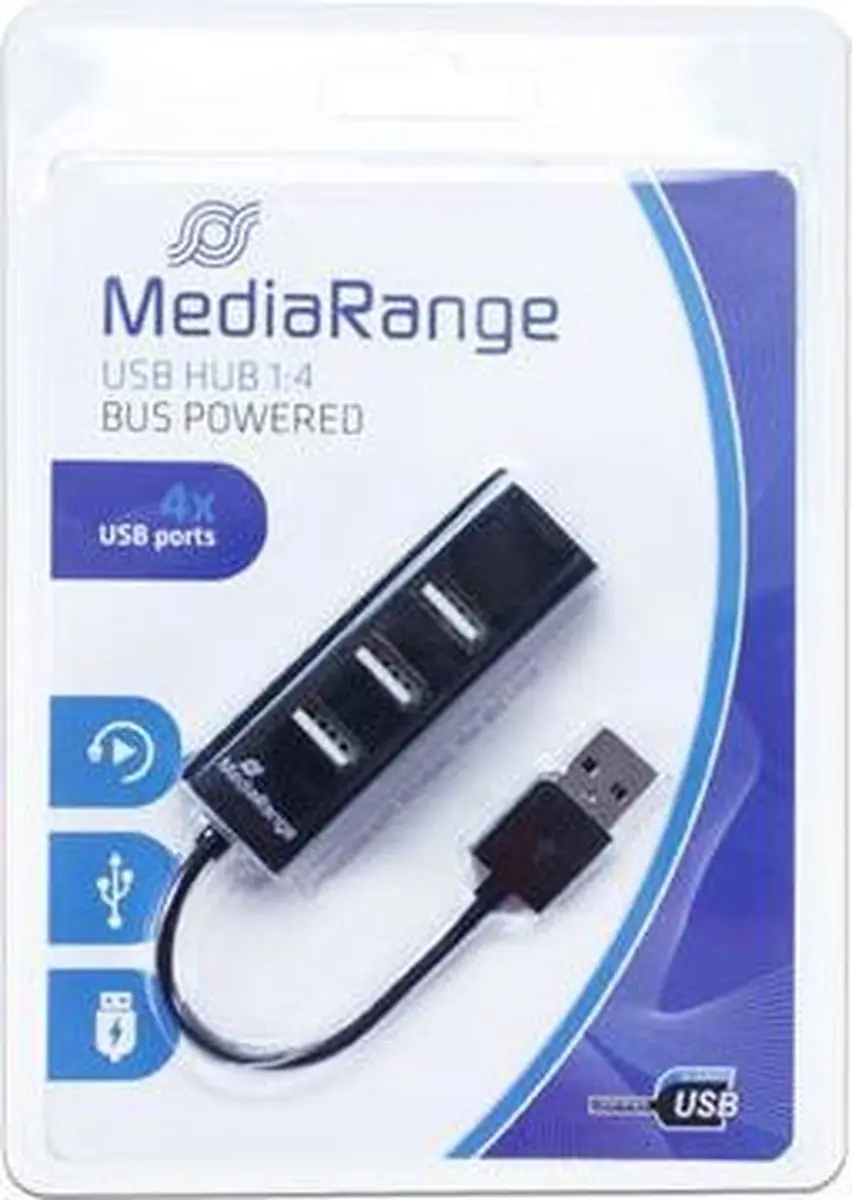MediaRange MRCS502 USB-hub - 4 USB-A poorten - afbeelding 3 van 4