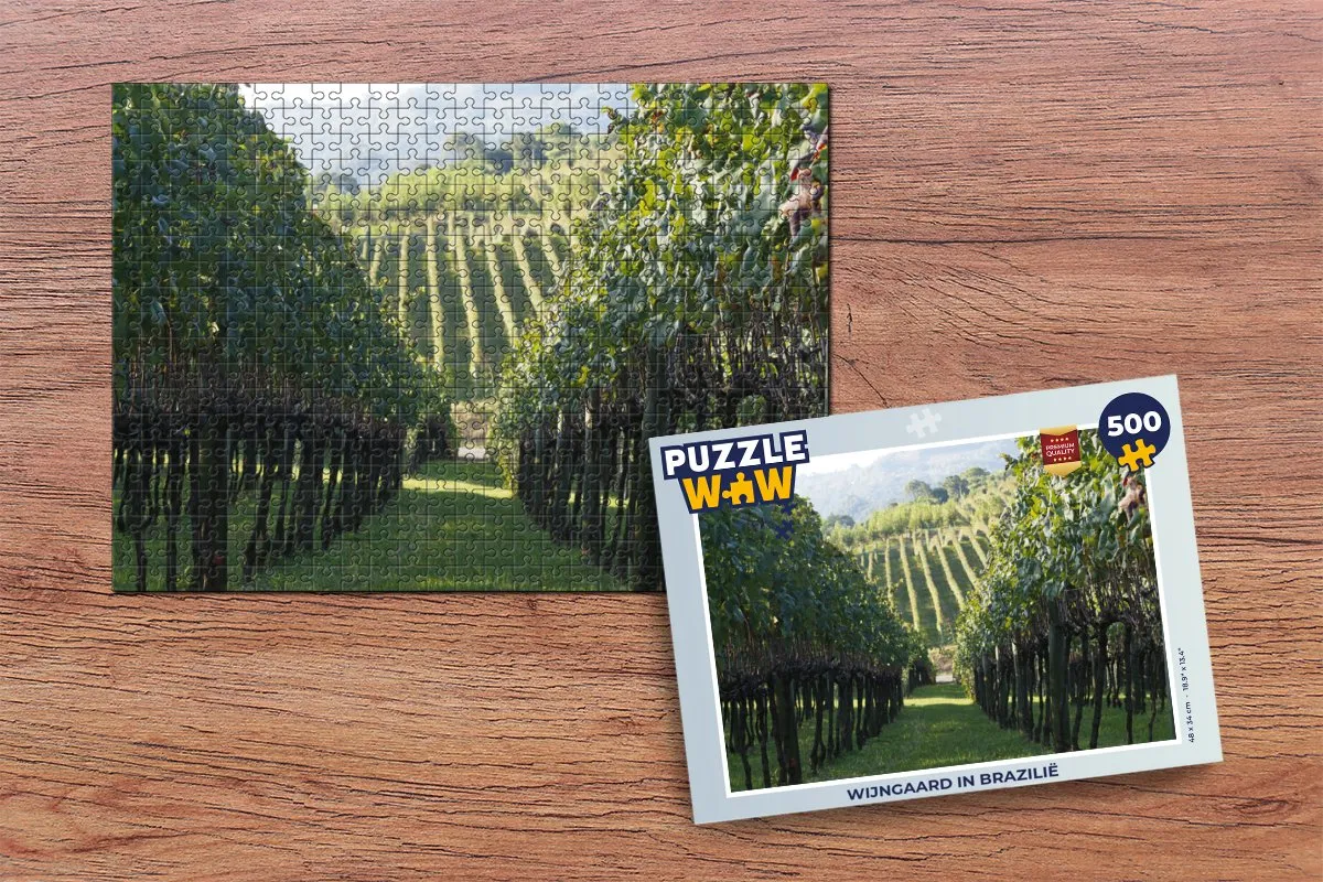 PuzzleWow Wijngaard in Brazilië Legpuzzel 500 Stuks - Multicolor