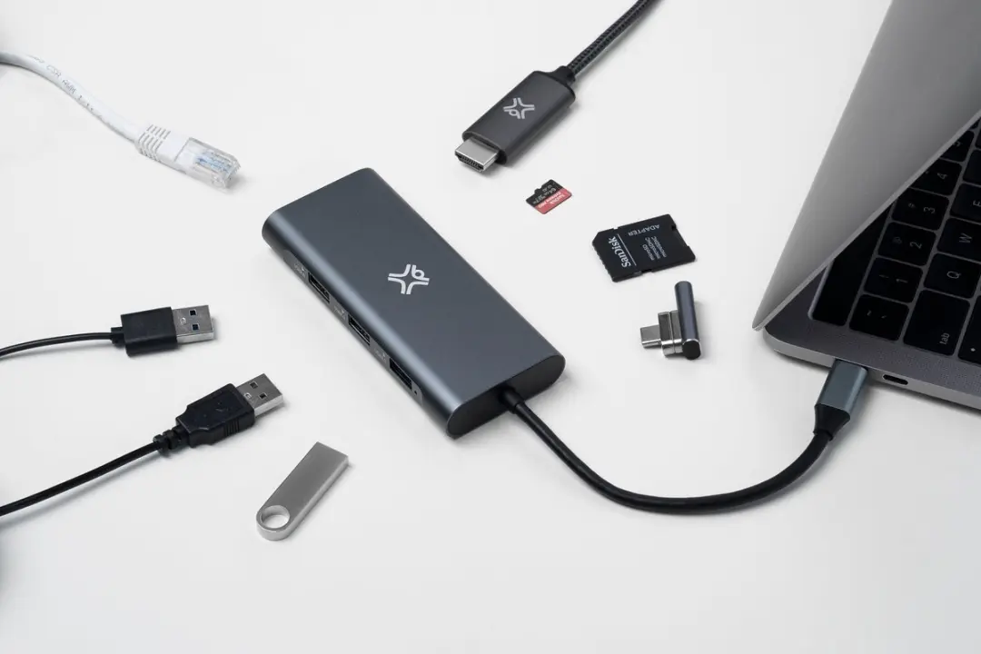 XtremeMac XWH-HUB8-13 USB-C Hub - Grijs - afbeelding 4 van 6