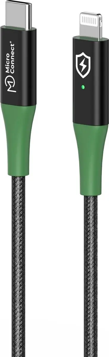 Microconnect MC-SMART USB C-L-2 Lightning-kabel 2m - Zwart - afbeelding 4 van 5